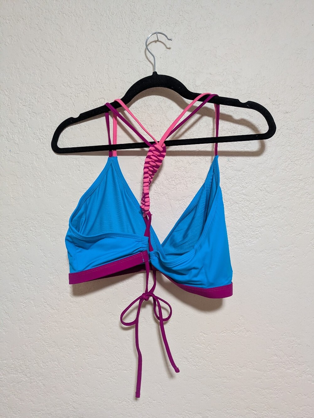 Title Nine Impossible Bikini Top - Blue & Pink Colorblock